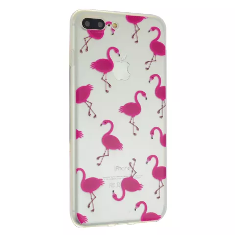 Coque transparente flamant rose compatible avec iPhone 7 Plus 8 Plus
