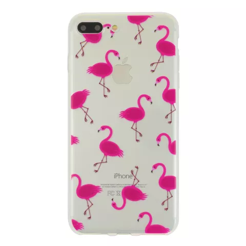 Coque transparente flamant rose compatible avec iPhone 7 Plus 8 Plus