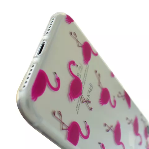 Coque transparente en TPU flamant rose, compatible avec iPhone 7 8 SE 2020 SE 2022