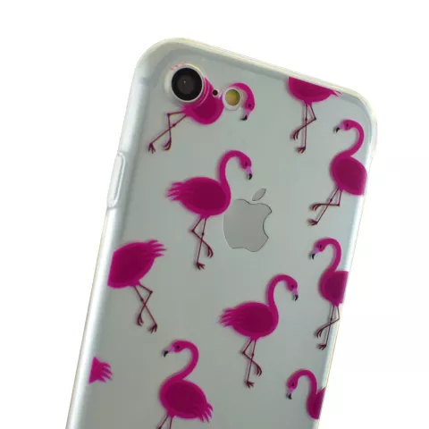 Coque transparente en TPU flamant rose, compatible avec iPhone 7 8 SE 2020 SE 2022