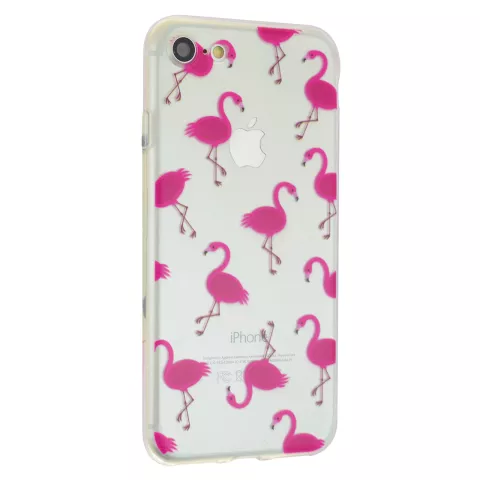 Coque transparente en TPU flamant rose, compatible avec iPhone 7 8 SE 2020 SE 2022