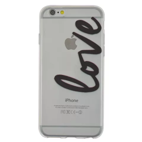 Coque transparente en TPU compatible avec iPhone 6 6s love cover