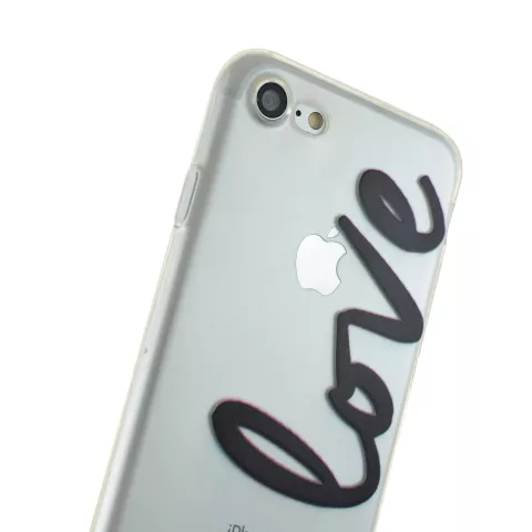 Coque Love iPhone 7 8 SE 2020 SE 2022 avec coque TPU gracieusement transparente