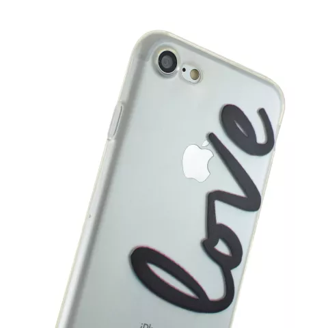 Coque Love compatible avec iPhone 7 8 SE 2020 SE 2022, &eacute;l&eacute;gante coque transparente en TPU