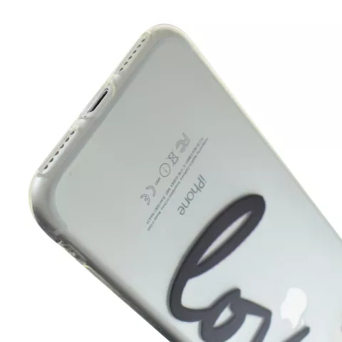 Coque Love iPhone 7 8 SE 2020 SE 2022 avec coque TPU gracieusement transparente