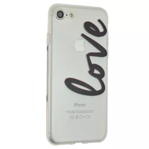 Coque Love iPhone 7 8 SE 2020 SE 2022 avec coque TPU gracieusement transparente