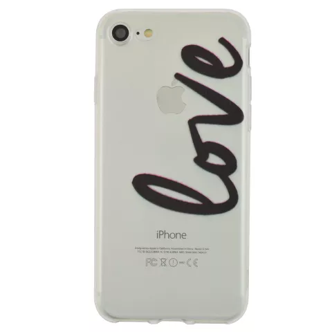 Coque Love compatible avec iPhone 7 8 SE 2020 SE 2022, &eacute;l&eacute;gante coque transparente en TPU