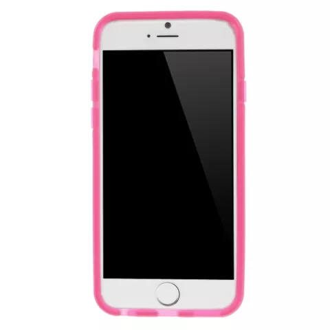 Coque bumper transparente rose compatible avec iPhone 6 6s