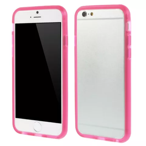 Coque bumper transparente rose compatible avec iPhone 6 6s