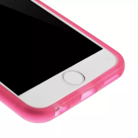 Coque bumper transparente rose compatible avec iPhone 6 6s