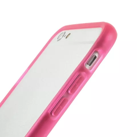 Coque bumper transparente rose compatible avec iPhone 6 6s