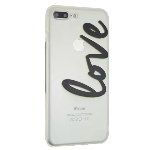 Love Case Coque transparente compatible avec iPhone 7 Plus 8 Plus Coque transparente TPU