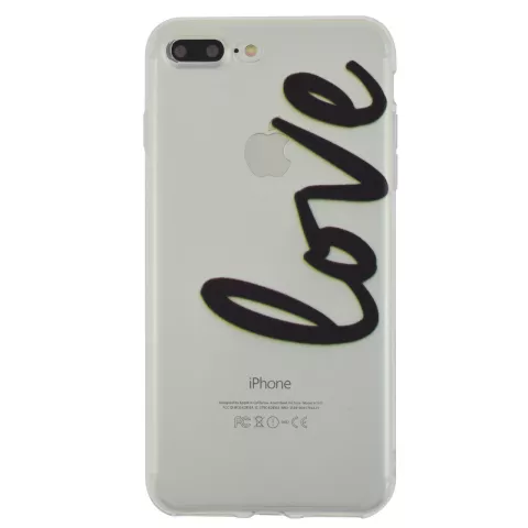 Love Case Coque transparente compatible avec iPhone 7 Plus 8 Plus Coque transparente TPU