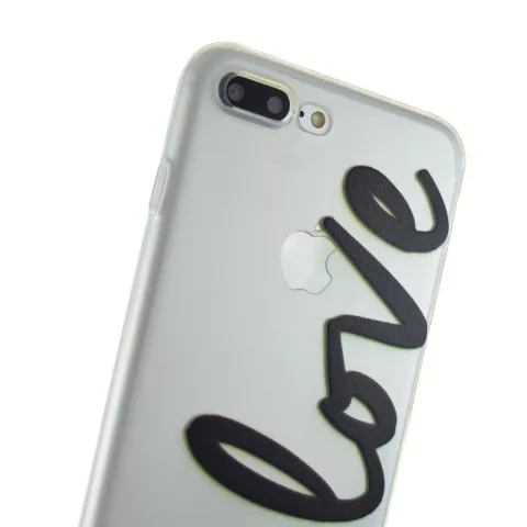 Love Case Coque transparente compatible avec iPhone 7 Plus 8 Plus Coque transparente TPU
