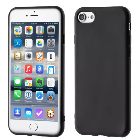 Housse de protection en TPU noir mat compatible avec iPhone 7 8 SE 2020 SE 2022