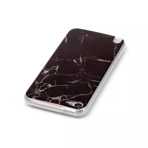Marbre noir compatible avec iPod Touch 5 6 7 &eacute;tui en TPU &eacute;tui en marbre