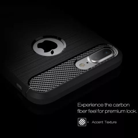Black Carbon Armor compatible avec la coque en TPU compatible avec iPhone 7 Plus 8 Plus