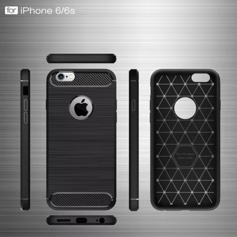 Coque en TPU Black Carbon Armor pour iPhone 6 Plus 6s Plus