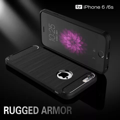 Black Carbon Armor compatible avec la coque en TPU compatible avec iPhone 6 Plus 6s Plus
