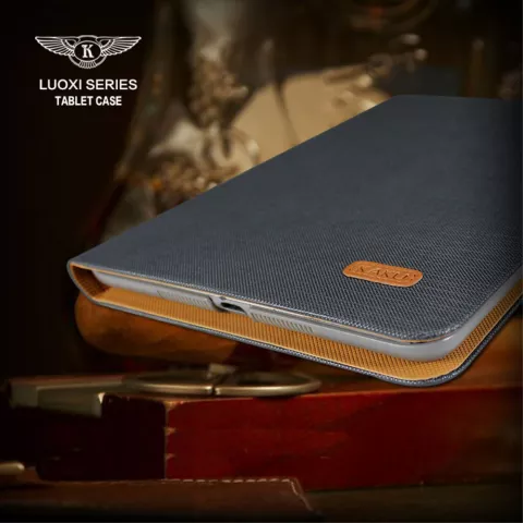 &Eacute;tui rigide s&eacute;rie Kaku Luoxi compatible avec iPad 2017 2018 et &agrave; l&#039;iPad Air 2 - Tissu Gris