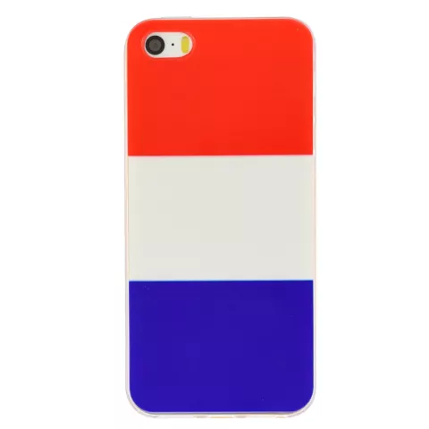 Coque iPhone 5 5s SE 2016 drapeau n&eacute;erlandais rouge blanc bleu TPU