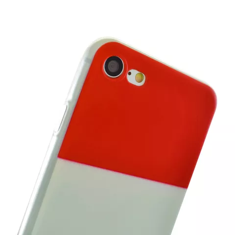 Coque en TPU compatible avec iPhone 7, 8, SE 2020, SE 2022, drapeau n&eacute;erlandais, rouge, blanc, bleu