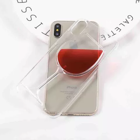 Coque rigide transparente &agrave; vin la coque compatible avec iPhone X XS