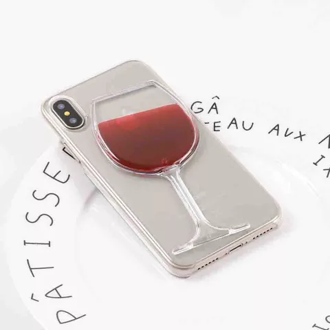 Coque rigide transparente &agrave; vin la coque compatible avec iPhone X XS