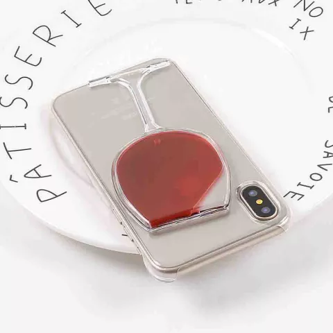 Coque rigide transparente &agrave; vin la coque compatible avec iPhone X XS