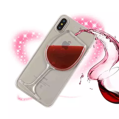 Coque rigide transparente &agrave; vin la coque compatible avec iPhone X XS