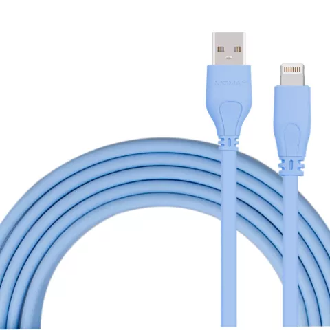 MOMAX MFi Lightning Cable 1 m&egrave;tre - C&acirc;ble de charge bleu
