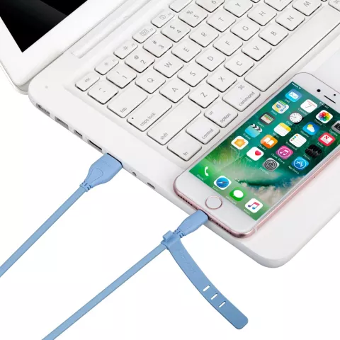 MOMAX MFi Lightning Cable 1 m&egrave;tre - C&acirc;ble de charge bleu