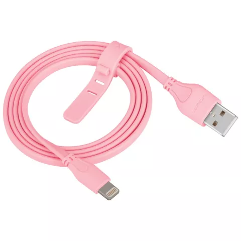 C&acirc;ble USB MOMAX MFi Lightning 1 m&egrave;tre - C&acirc;ble de charge rose