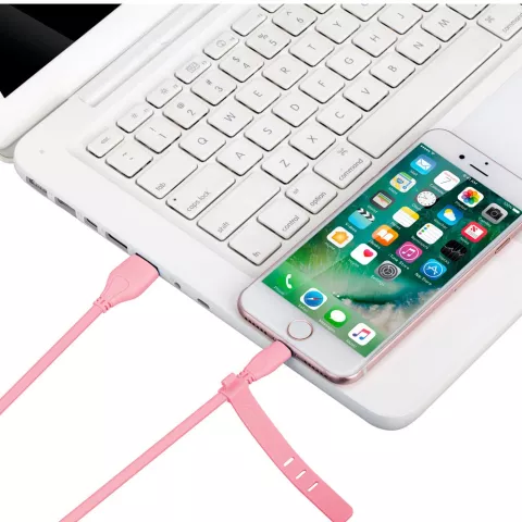 C&acirc;ble USB MOMAX MFi Lightning 1 m&egrave;tre - C&acirc;ble de chargement rose