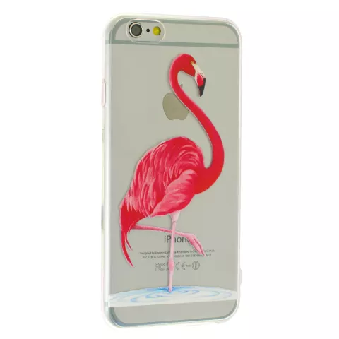 Coque transparente flamant rose compatible avec iPhone 6 Plus et 6s Plus
