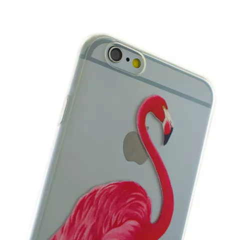Coque transparente flamant rose compatible avec iPhone 6 Plus et 6s Plus