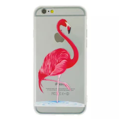 Coque transparente flamant rose compatible avec iPhone 6 Plus et 6s Plus