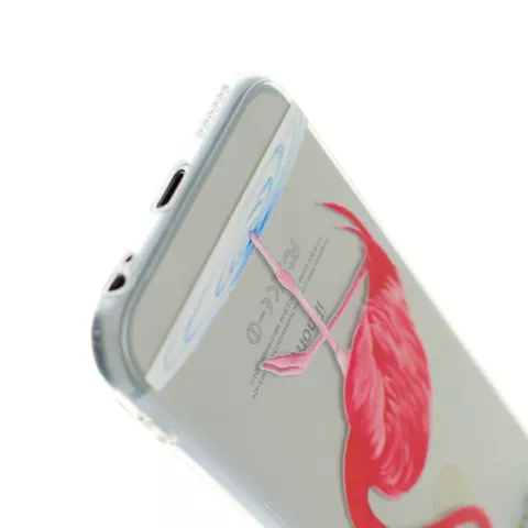 Coque transparente flamant rose compatible avec iPhone 6 Plus et 6s Plus