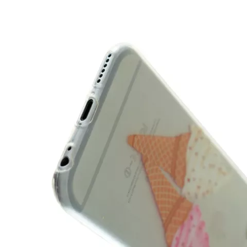 Coque transparente souple glace rose et blanche compatible avec iPhone 6 et iPhone 6s