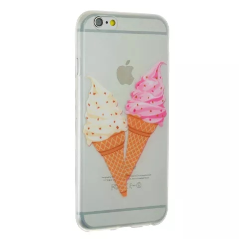 Coque transparente &agrave; glace souple pour iPhone 6 et iPhone 6s rose et blanc