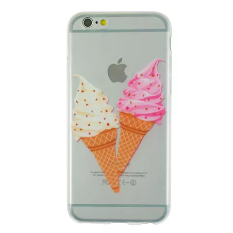 Coque transparente souple glace rose et blanche compatible avec iPhone 6 et iPhone 6s