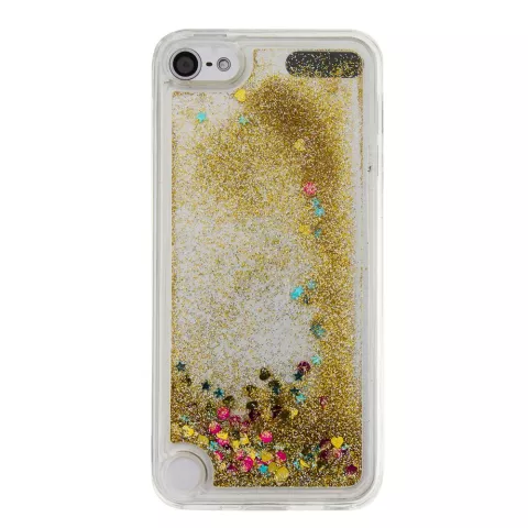 Coque transparente compatible avec iPod Touch 5 6 7, coque mobile &agrave; paillettes dor&eacute;es