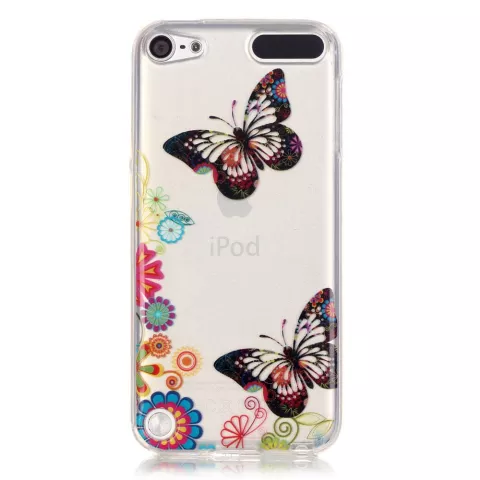 Coque color&eacute;e papillons fleurs compatible avec iPod Touch 5 6 7 coque transparente