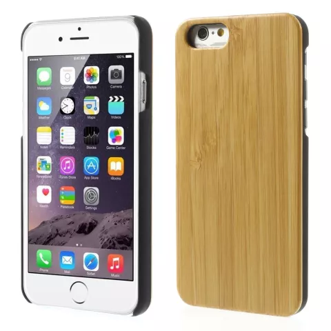 Coque rigide en bois de bambou compatible avec iPhone 6 6s, coque en bois v&eacute;ritable