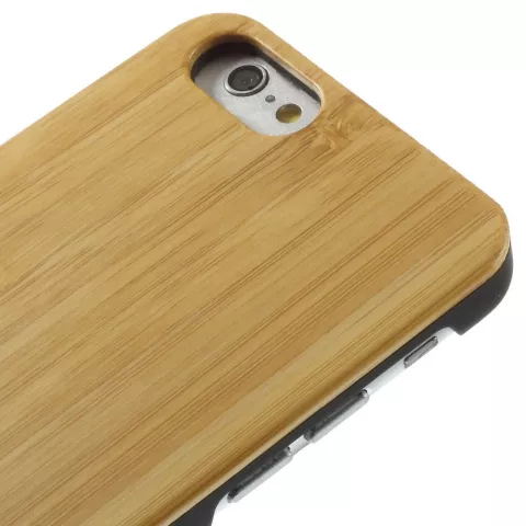 Coque rigide en bois de bambou compatible avec iPhone 6 6s, coque en bois v&eacute;ritable