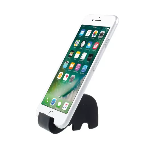 Support de t&eacute;l&eacute;phone portable &eacute;l&eacute;phant noir coffre standard compatible avec iPhone universel