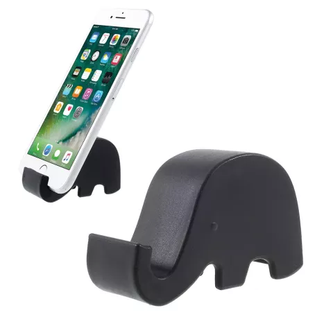 Support de t&eacute;l&eacute;phone portable &eacute;l&eacute;phant noir coffre standard compatible avec iPhone universel