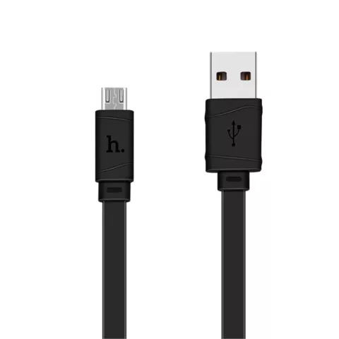 C&acirc;ble de chargement HOCO Micro USB - C&acirc;ble plat 1 m&egrave;tre - Noir Android