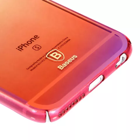 Coque Baseus Glaze Transparent Gradient la coque compatible avec iPhone 6 6s - Jaune Rose Transparent