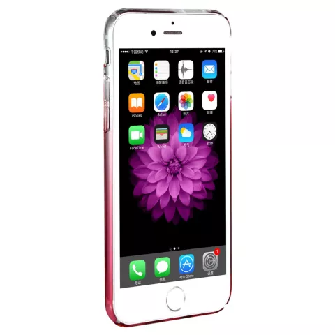 Coque Baseus Glaze Transparent Gradient la coque compatible avec iPhone 6 6s - Jaune Rose Transparent